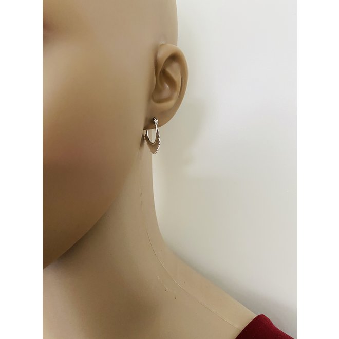 925 Zilveren oorringen dubbele dot ornamenten