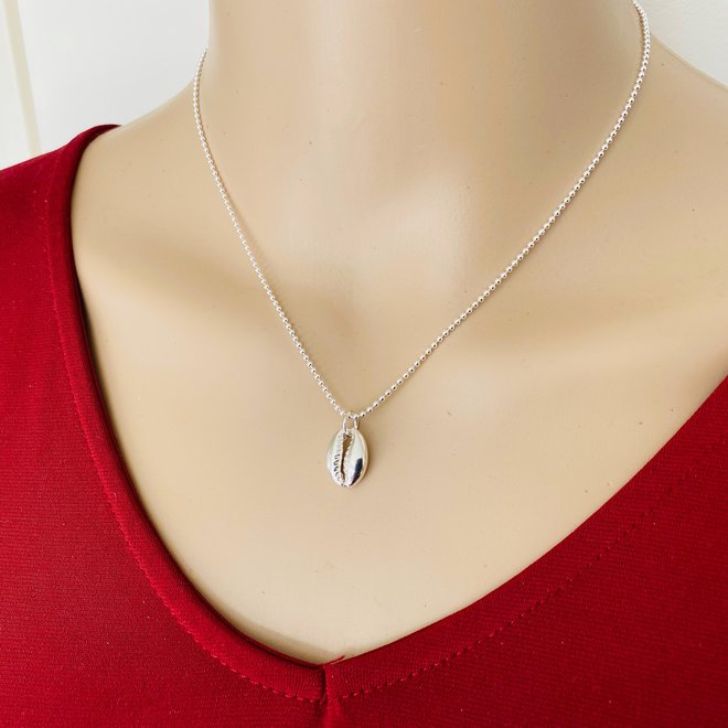 925 Zilveren kaurie schelp kettinghanger