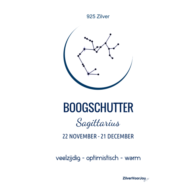 925 Zilveren Boogschutter Sagittarius sterrenbeeld zodiak ketting