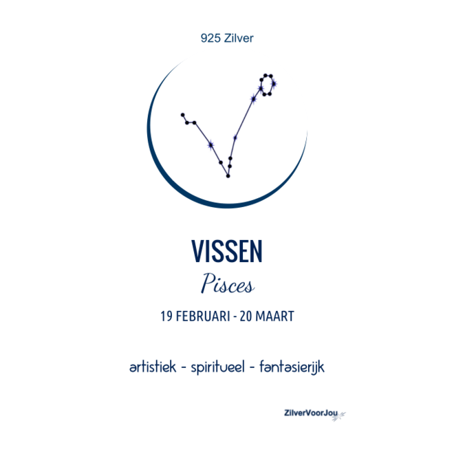 925 Zilveren Vissen Pisces sterrenbeeld zodiak ketting