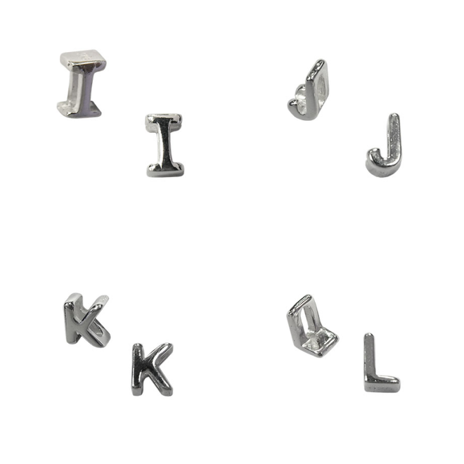 Zilveren alfabet letter kettinghanger 5 mm klein