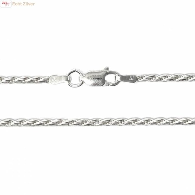Zilveren rope ketting 55 cm 2 mm
