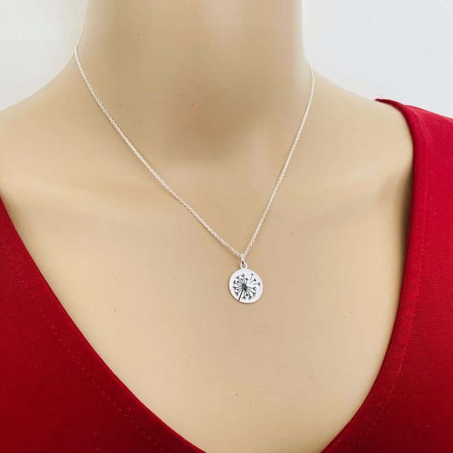 Zilveren set dandelion moeder dochter kettingen