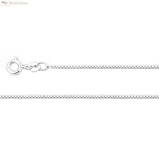 Zilveren box ketting 36 cm 1 mm breed