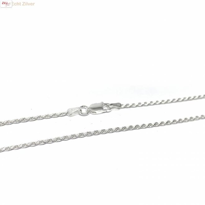 Zilveren rope ketting 55 cm 1.6 mm
