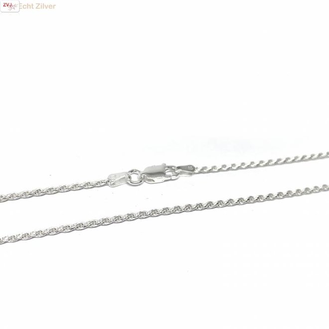 Zilveren rope ketting 60 cm 1.6 mm