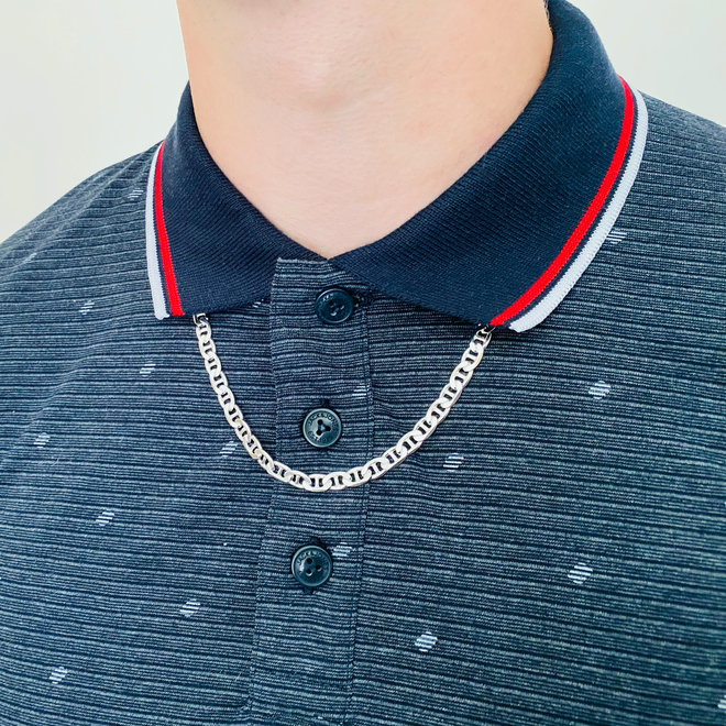 Zilveren 6.3 mm mariner schakel heren ketting 55 cm