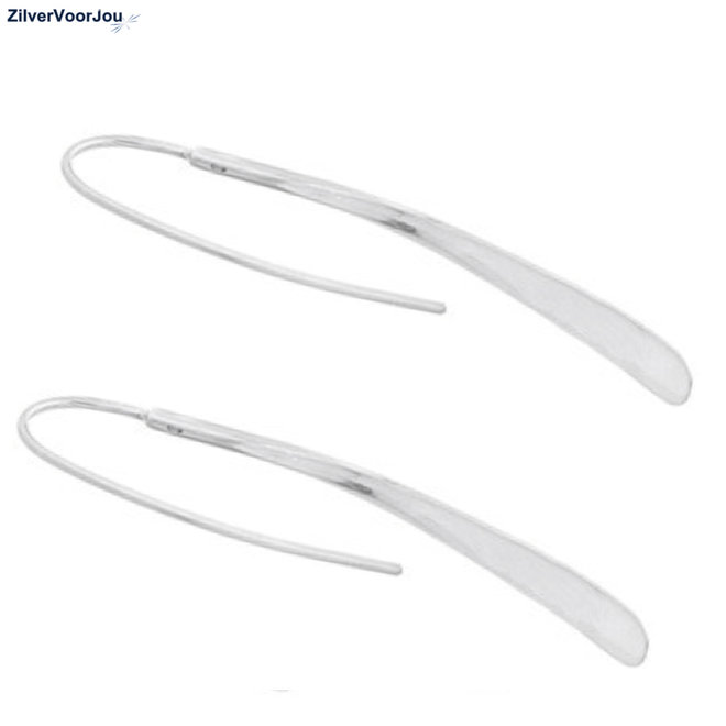 Zilveren curvy oorhangers