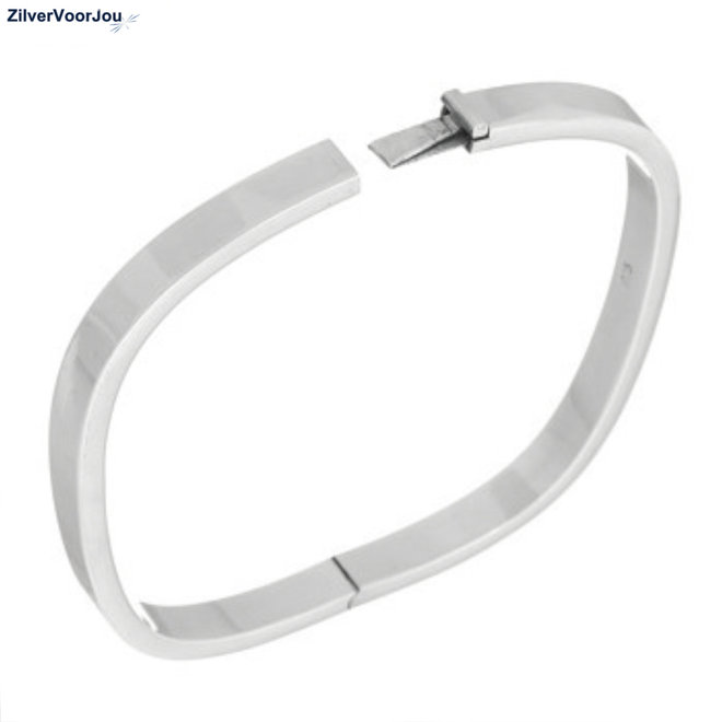 Zilveren vierkante slavenarmband  65x60 5 mm