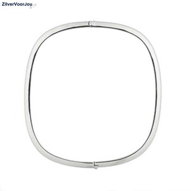 Zilveren vierkante slavenarmband  65x60 5 mm