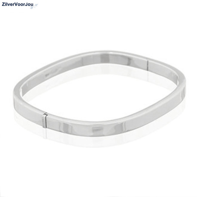 Zilveren vierkante slavenarmband  65x60 5 mm