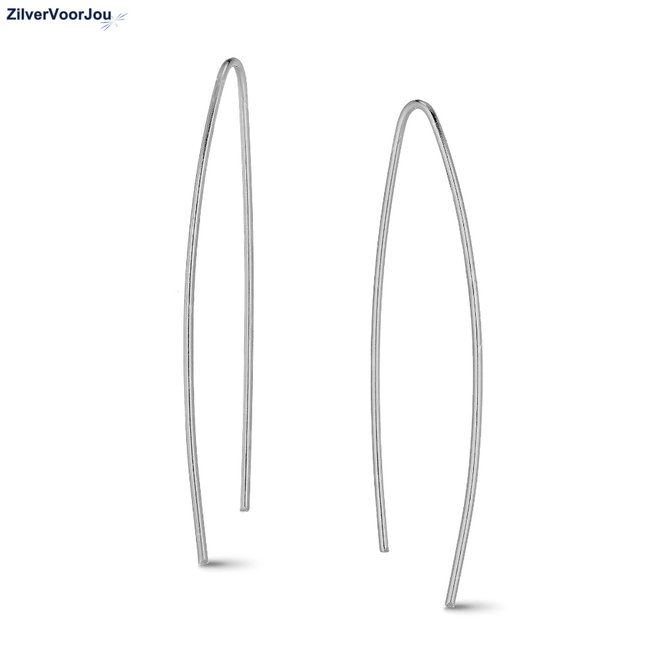 Zilveren simplicity draad oorhangers