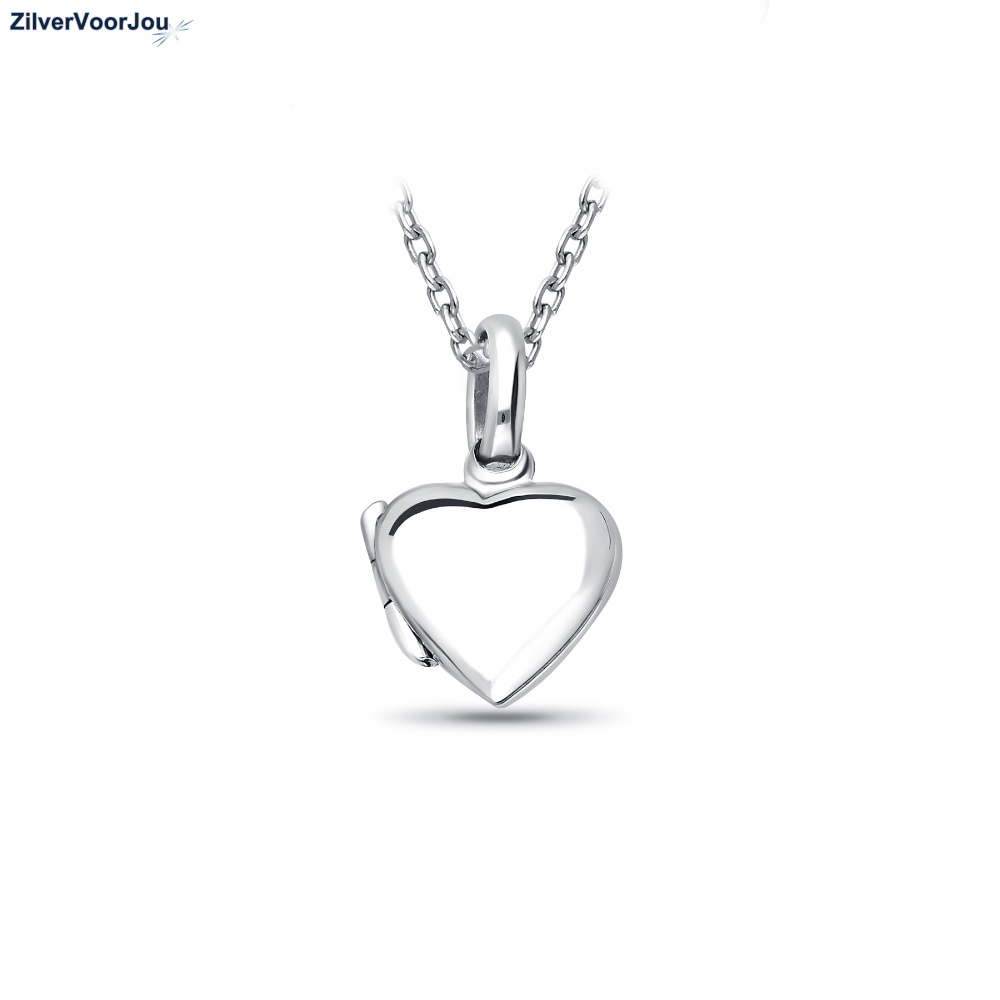 Regelmatigheid Platteland hoeveelheid verkoop Zilveren klein hart medaillon - ZilverVoorJou