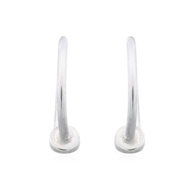 Zilveren open mini cirkel huggie oorringen