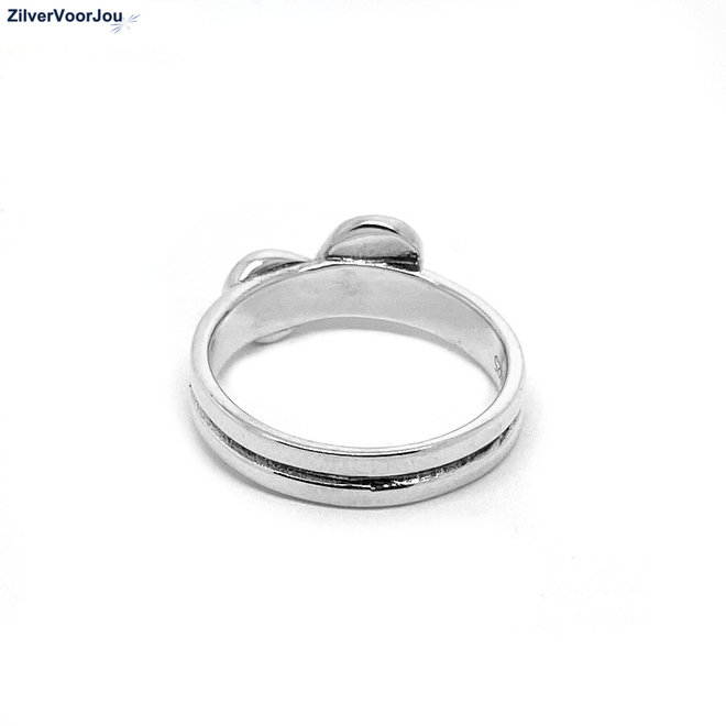 Zilveren sky blue turkoois ring ringmaat 18