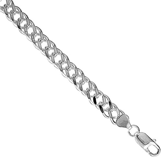 Zilveren 40 cm dubbele gourmet schakel ketting 6.7 mm breed