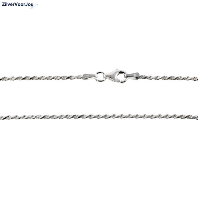 Zilveren rope ketting 60 cm 1.6 mm