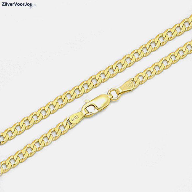 Gold plated  gourmet ketting 3 mm