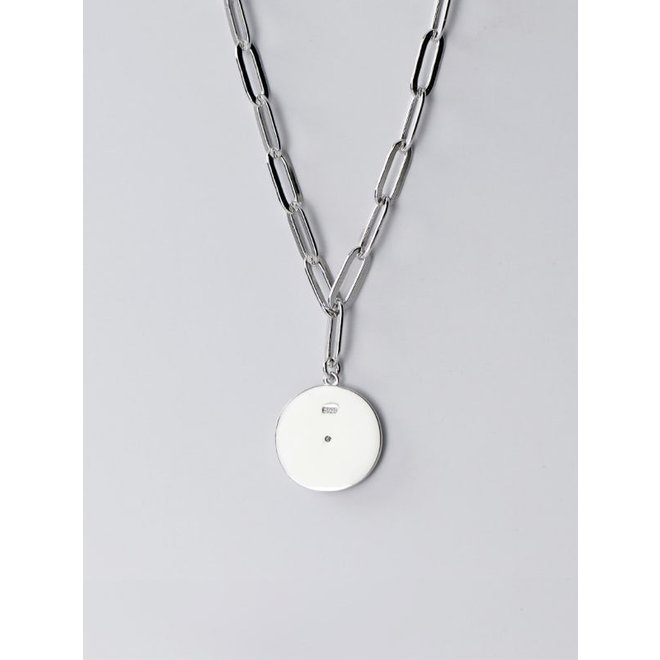 Zilveren kompas windroos schakelketting