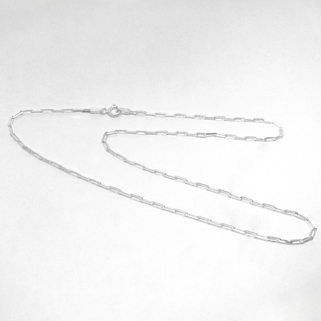 Zilveren paperclip schakel ketting 40 cm 2 mm