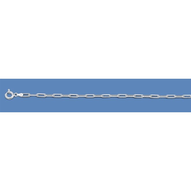 Zilveren paperclip schakel ketting 50 cm 2 mm