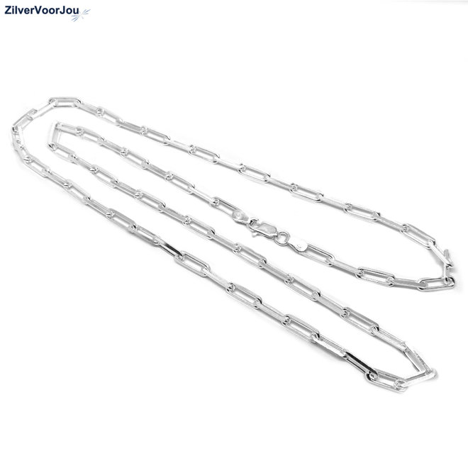 Zilveren paperclip schakel ketting 45 cm 3.5mm