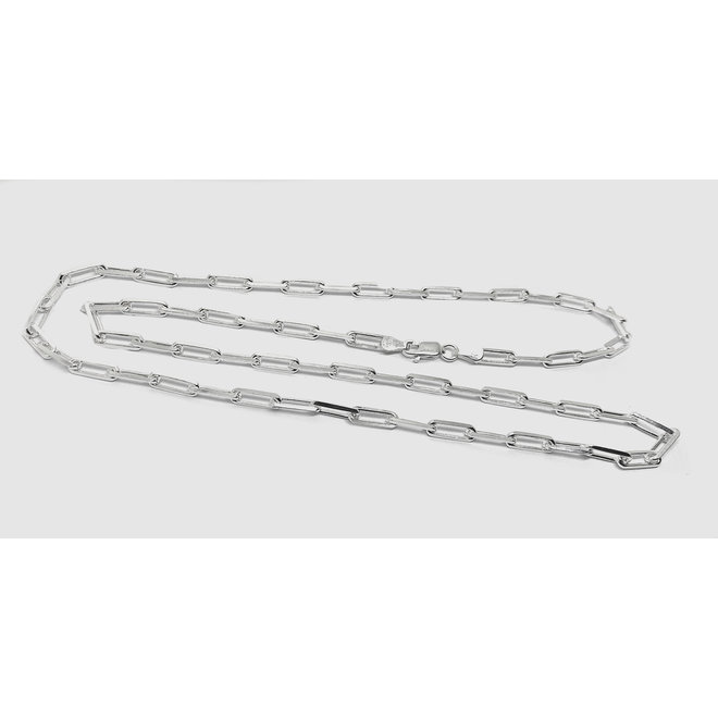 Zilveren paperclip schakel ketting 45 cm 3.5mm