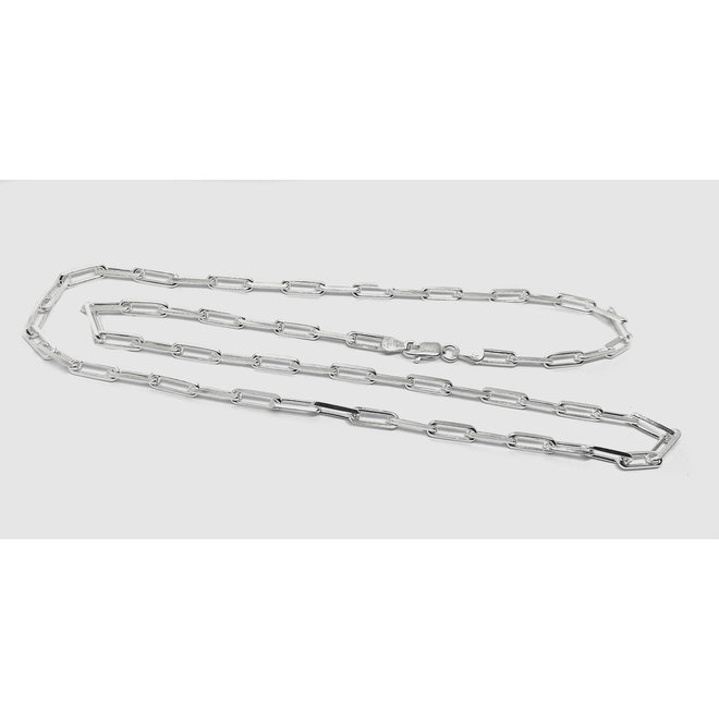 Zilveren paperclip schakel ketting 55 cm 3.5mm