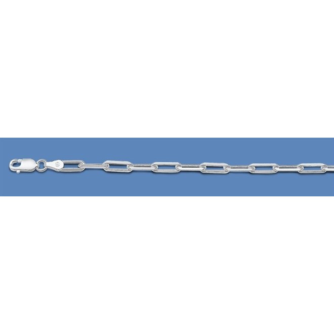 Zilveren paperclip schakel armband 3.5 mm