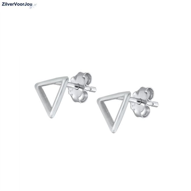 Zilveren open triangel studs