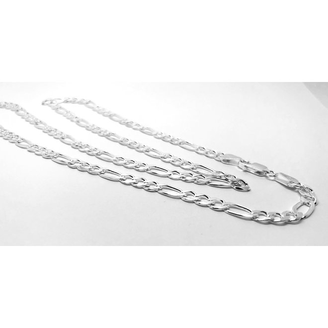 Zilveren figaro ketting 50 cm 5 mm breed