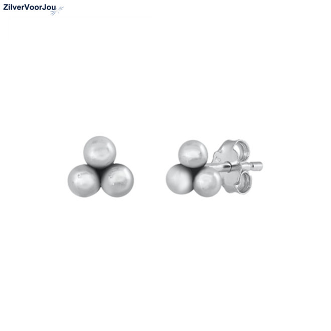 Zilveren trinity dots studs