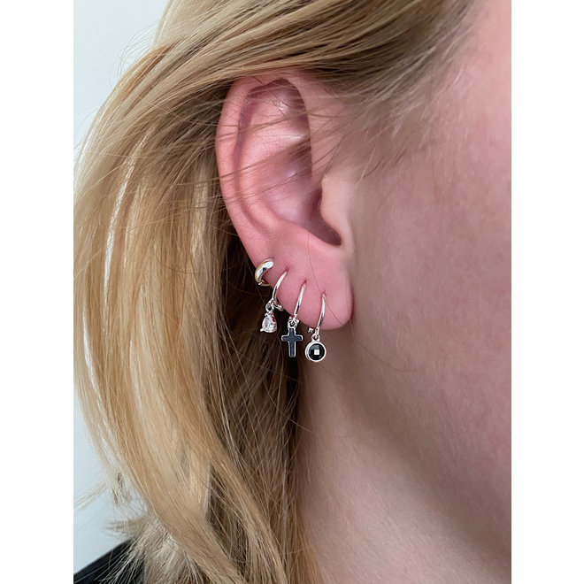 Zilveren mini huggie hoops 8 mm - 925 zilver