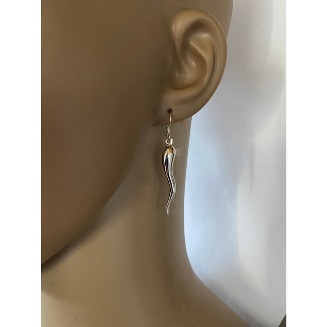 Zilveren swirl oorhangers