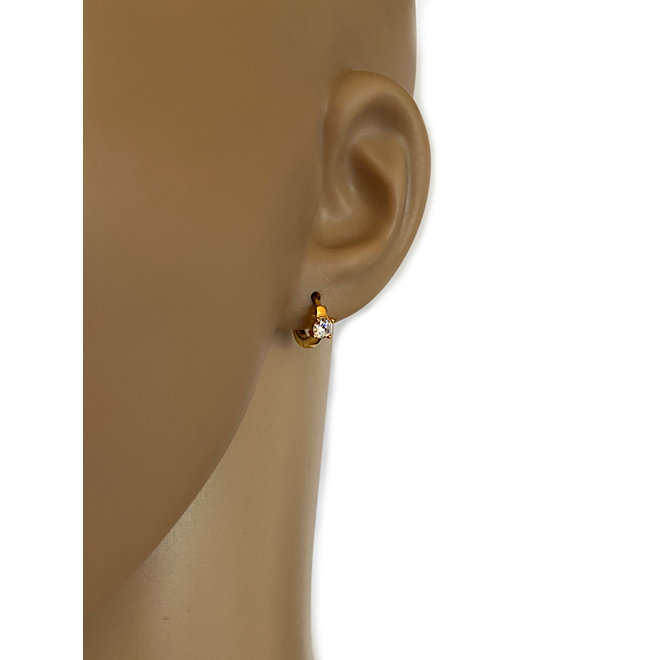 Gold plated 925 zilveren huggie star oorringen