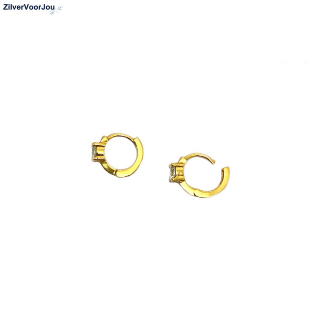 Gold plated 925 zilveren huggie star oorringen