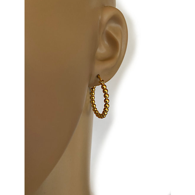 Gold plated 925 zilveren bal oorringen