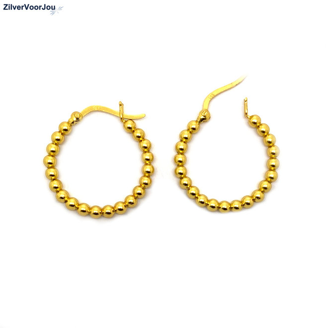 Gold plated 925 zilveren bal oorringen