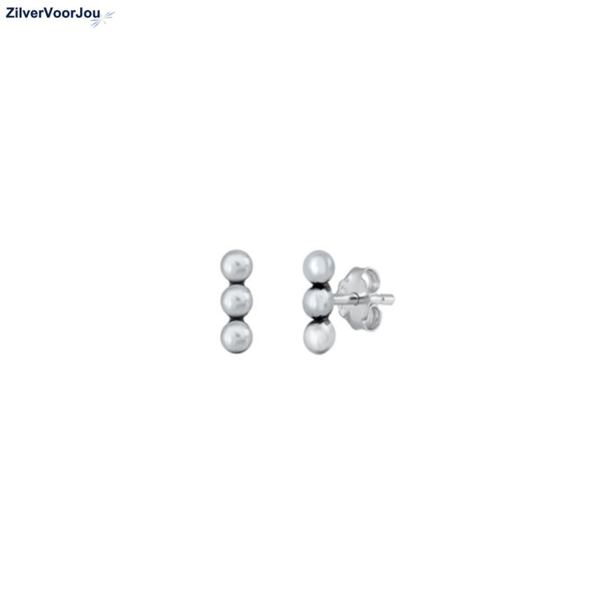 Zilveren trinity bal studs