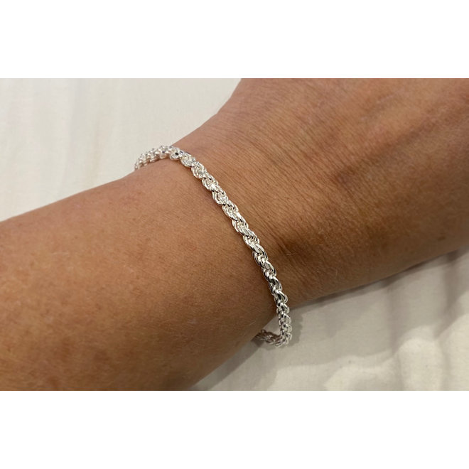 Zilveren rope armband 3.5 mm brede schakel