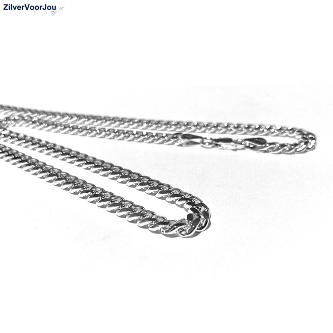 Zilveren ronde gourmet ketting 50 cm 5.5 mm breed