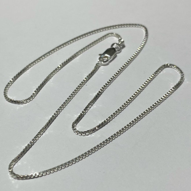 Zilveren box ketting 45 cm 1.1 mm breed