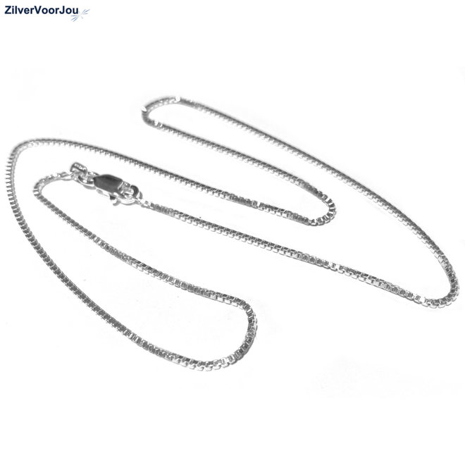 Zilveren box ketting 45 cm 1.1 mm breed
