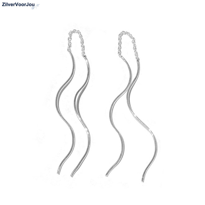 Zilveren wavy threaders