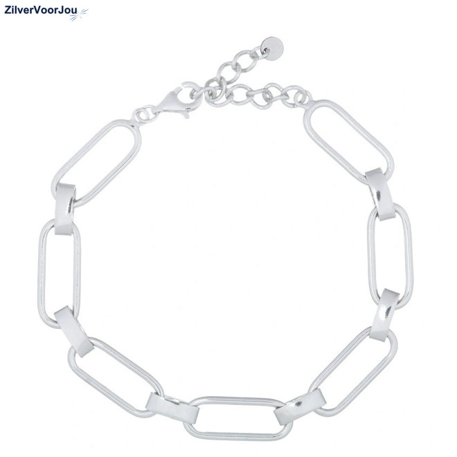 Zilveren schakel armband 17 tot 19 cm