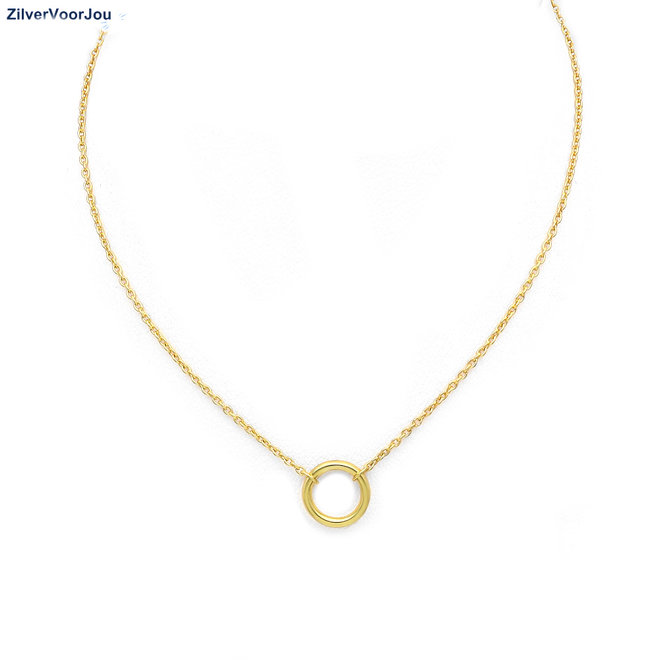 Gold plated 925 zilver open cirkel collier
