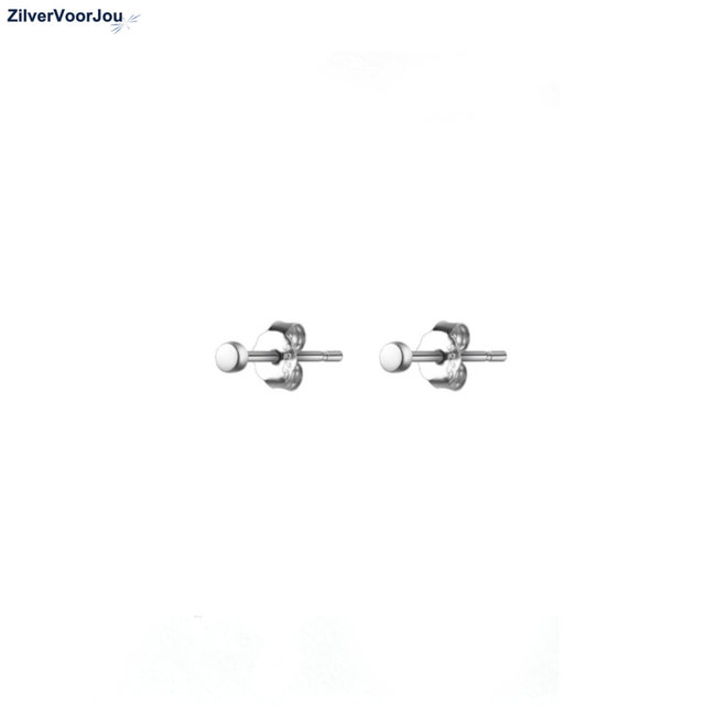 Zilveren minimalistische oorknopjes 2 mm
