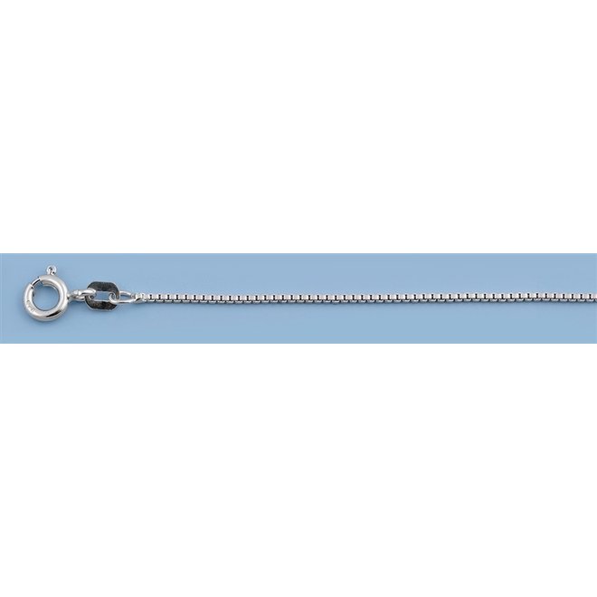 Zilveren box ketting 45 cm rhodium 0.8 mm