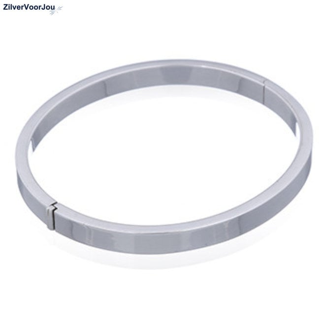 Zilveren ovale slavenarmband  65 x 60 en 5 mm breed