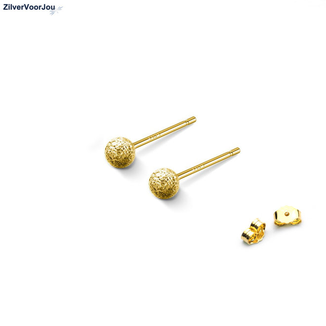 Gold plated  stardust oorknopjes 4 mm